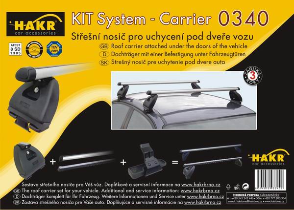 Příčníky Hakr ŠKODA OCTAVIA III 5dv hatchback, ALU tyče, 0340,0015,0181