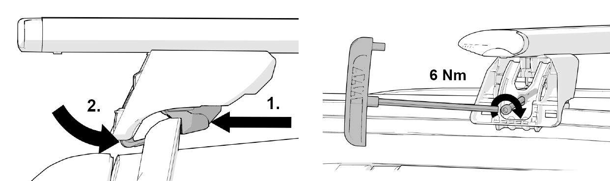 Příčníky Hakr AUDI Q3 5-dr SUV s integrovanými podelníky, Alu tyče wing profile, 2012-2018, 0344,0003